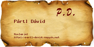 Pártl Dávid névjegykártya